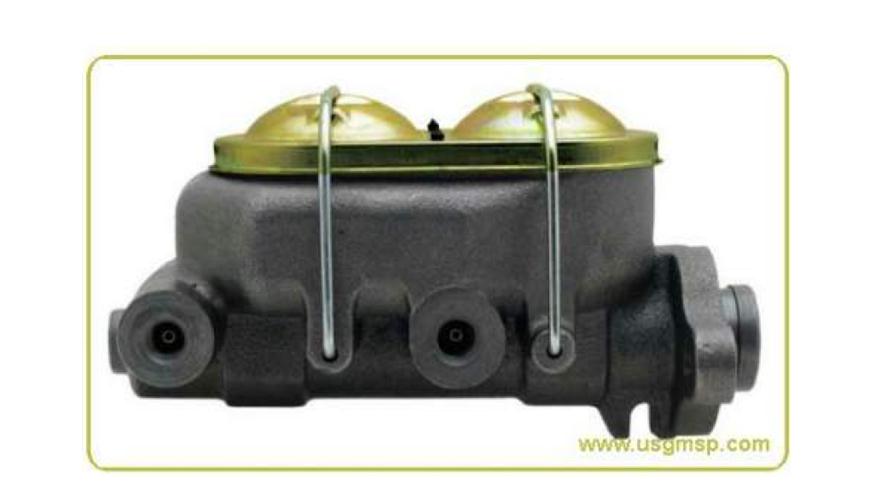 Master Cylinder: 68-76 GM - Uni - Iron -  Dual Side Outlets